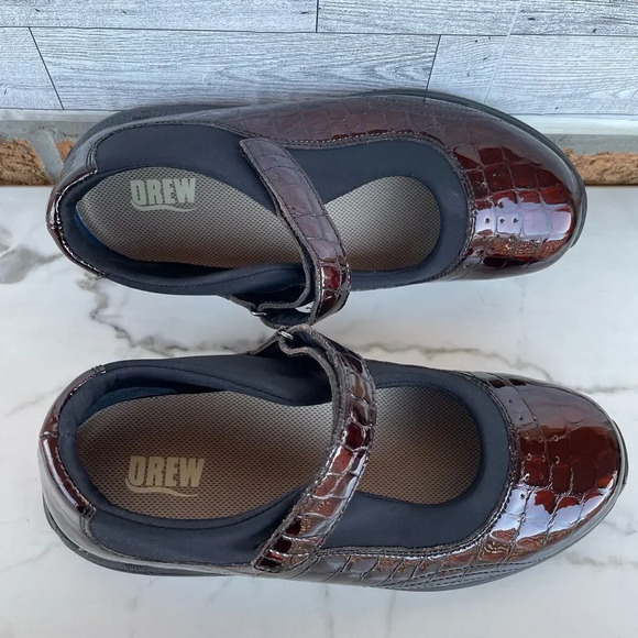 DREW Croc Leather Mary Jane Comfort Shoe Size 9W - Picture 4 of 10